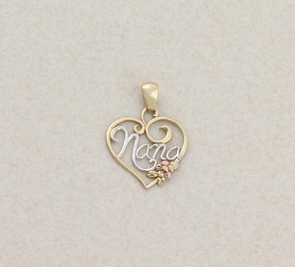 Unbranded Jewelry - Pendant Only 10k Yellow Gold Heart Nana Pendant 7/8" x 5/8" inch